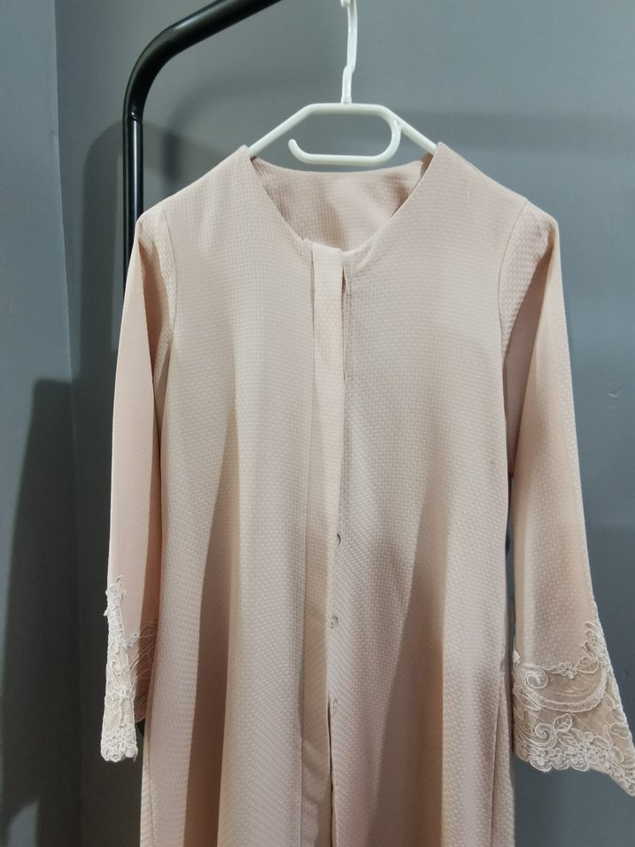 Pudra Rengi, Özel Dikim Dantel Detaylı Kap - Görsel 2