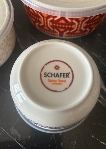Schafer Desenli Beyaz Saklama Kapları Seti