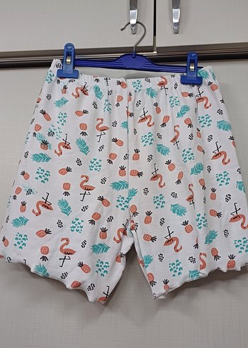 Beyaz Desenli Kadın Mini Pijama Takımı - Görsel 2