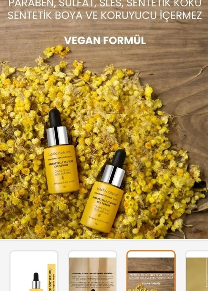 BADE NATURAL ÖLMEZ ÇİÇEK GÖZ SERUMU - Görsel 3