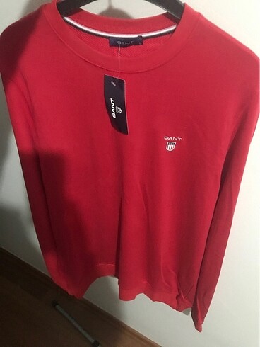 l Beden kırmızı Renk Orjinal gant erkek sweatshirt