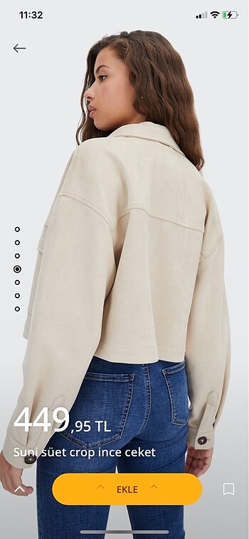 xs Beden ten rengi Renk Stradivarius Suni Süet Bej Crop Ceket