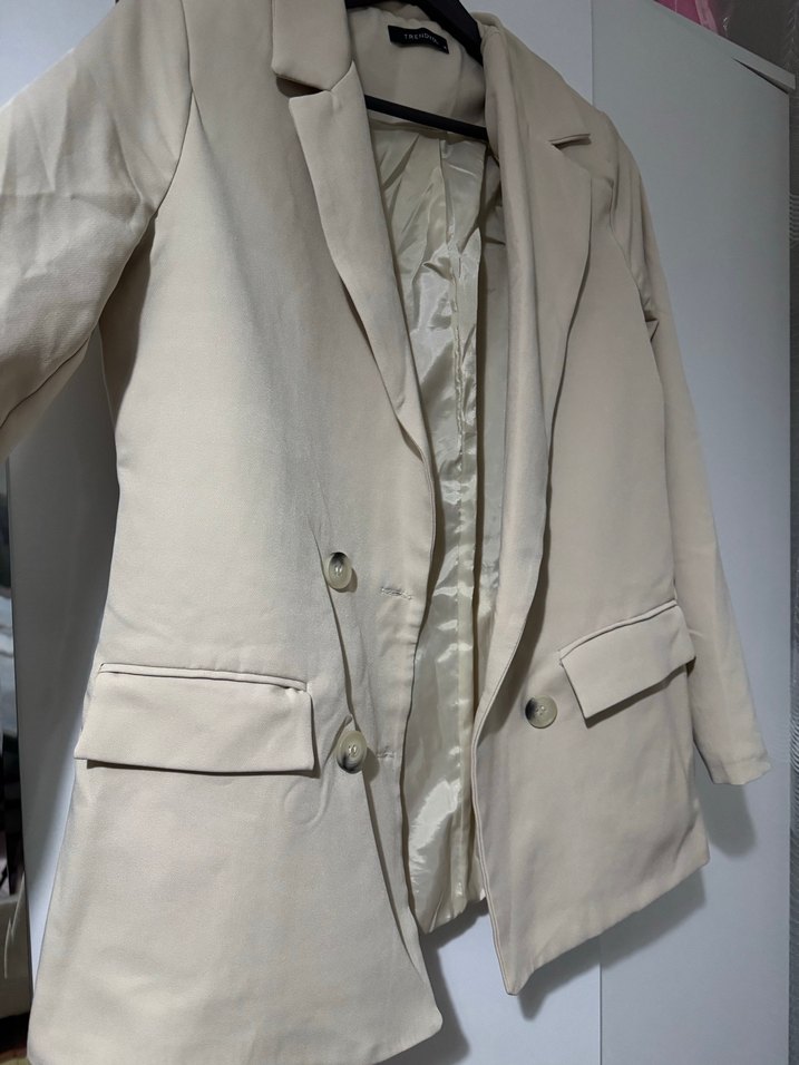 Bej Düğmeli Kadın Blazer Ceket - Görsel 2