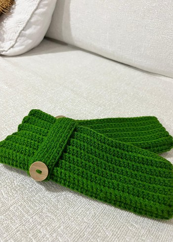 Kadın Örgü Yeşil Eldiven - Görsel 2
