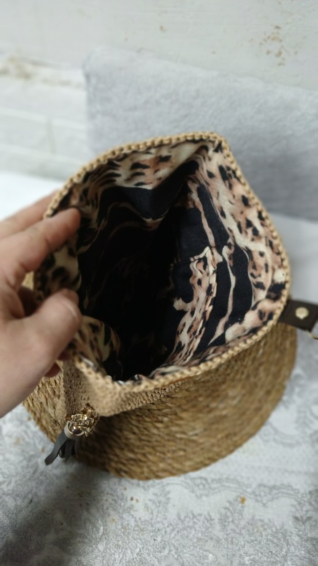 Bej Örgü Kadın Şapka ve çanta - Görsel 3