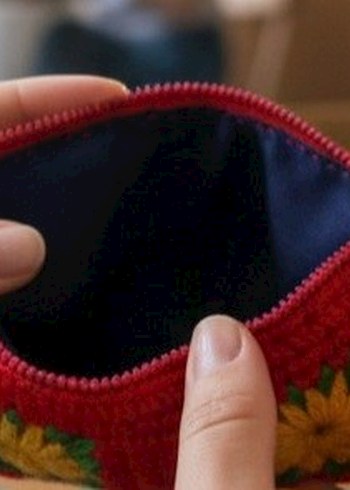 Renkli Nakışlı Örgü Bohem Kadın Portföy Çanta - Görsel 2