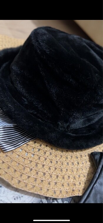  Beden siyah Renk Siyah peluş bucket şapka