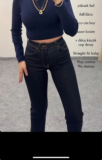Zara MASSİMO DUTTİ LACİVERT YÜKSEK BEL STRAIGHT JEAN