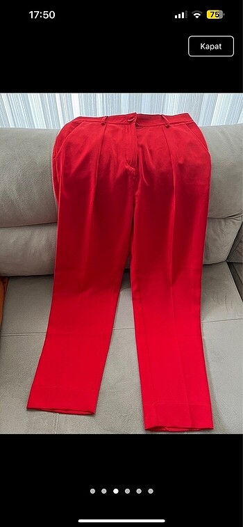s Beden kırmızı Renk Karol kırmızı kumaş pantolon