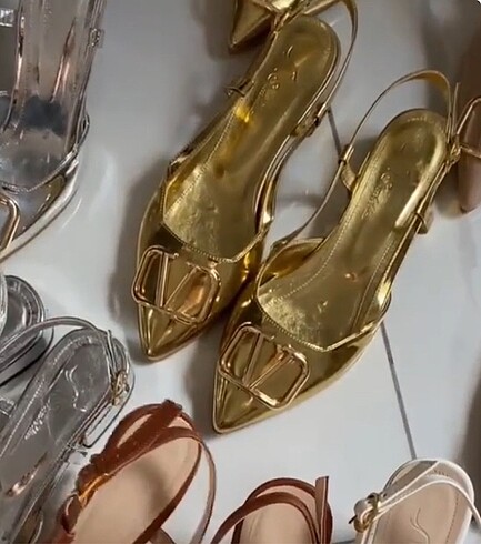 Zara Gold ayakkabı gold renk Babet