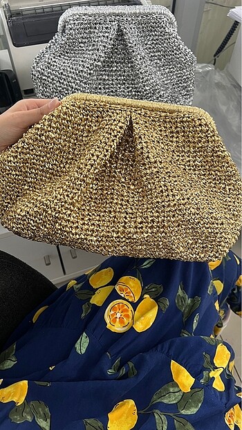  Beden Gold Simli Clutch çanta büyük boy