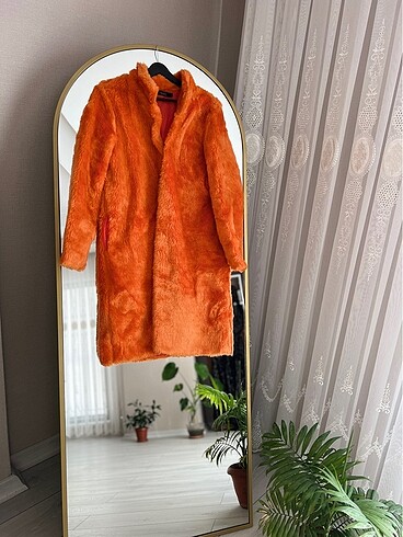 Mango Fineapple vintage turuncu peluş kürk