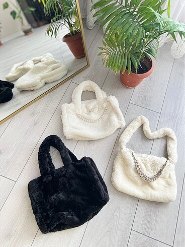 Peluş tote çanta