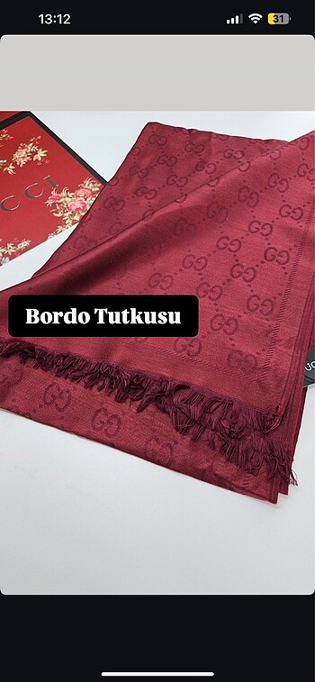 Beden Yün kaşmir ipek bordo ithal ŞAL