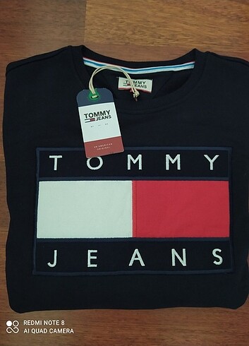 xl Beden lacivert Renk Tommy Hilfiger erkek sweatshirt 