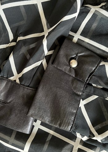 Kadın Siyah Ekose Düğmeli Gömlek - Görsel 3