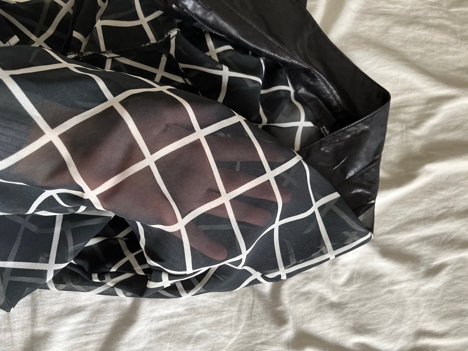 Kadın Siyah Ekose Düğmeli Gömlek - Görsel 4