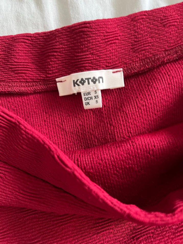 Parlak Kırmızı Midi Kalem Etek - Görsel 2