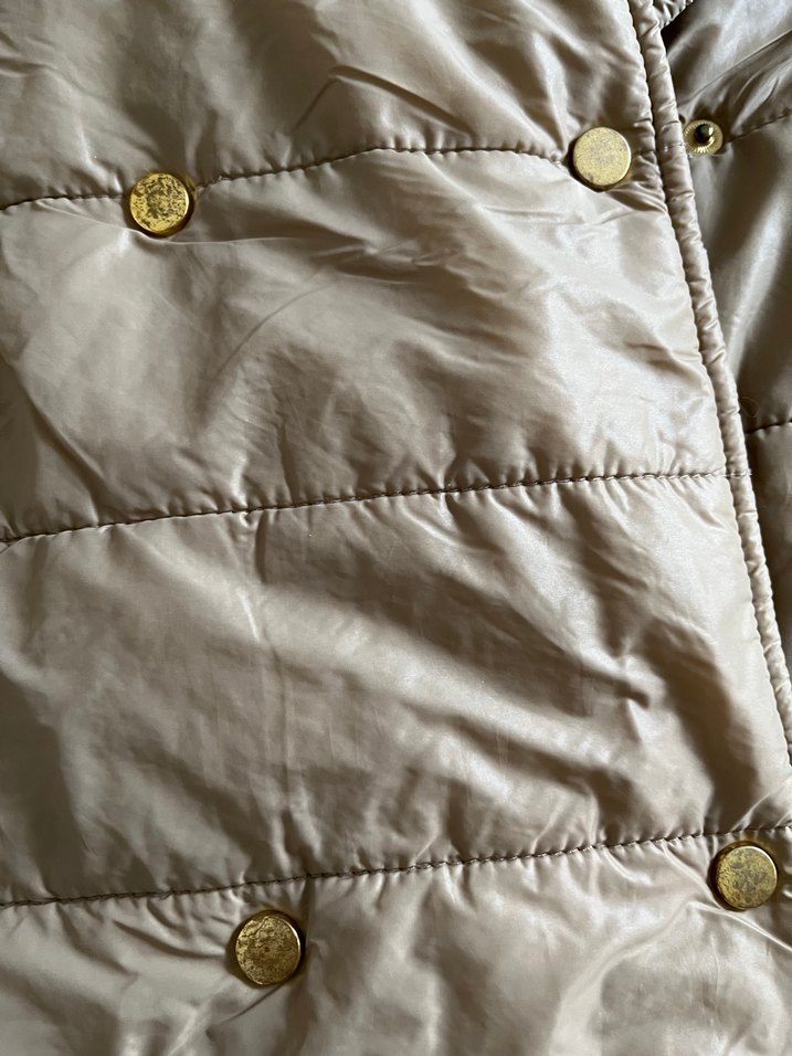 Bej Düğmeli Kadın Ceket Midi Boy - Görsel 4