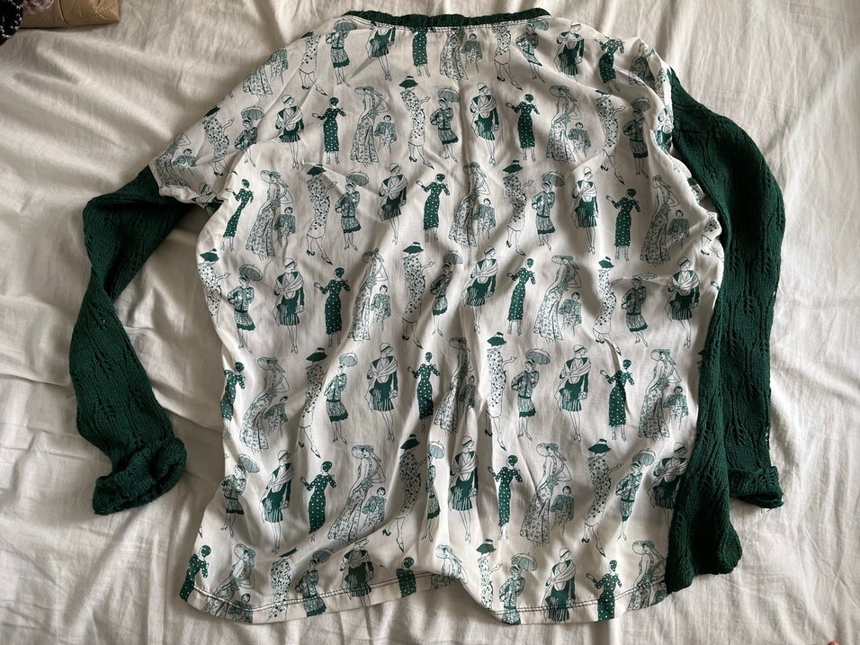 Yeşil Nakışlı Bohem Triko Kazak - Görsel 3