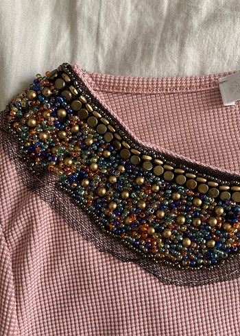 Pembe Yakalı Bluz - Görsel 4