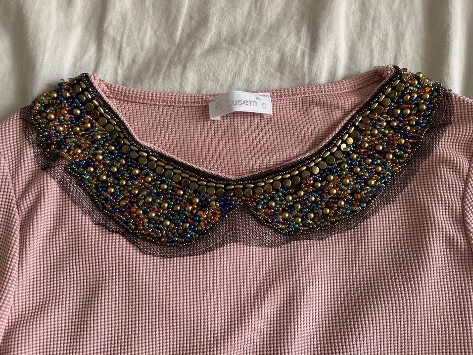 Pembe Yakalı Bluz - Görsel 2