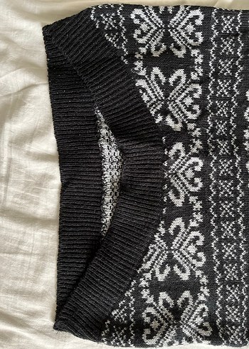 Siyah Bohem Örgü Kadın Kazak - Görsel 4