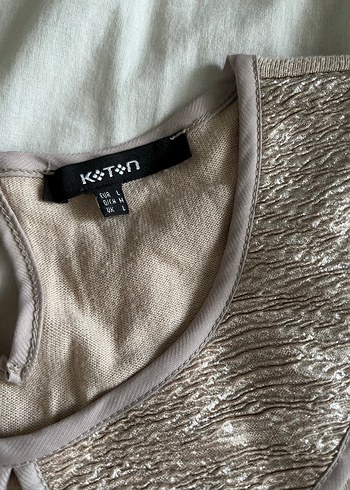 Bej Kadın Triko Yaka Detaylı Uzun Kollu Kazak - Görsel 3