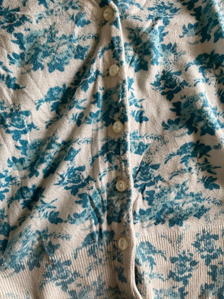 Mavi V Yaka Bağlamalı Uzun Kollu Hırka - Görsel 3