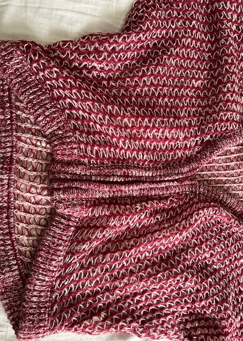 Bordo Örgü ceket - Görsel 4