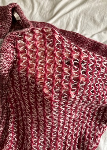 Bordo Örgü ceket - Görsel 3