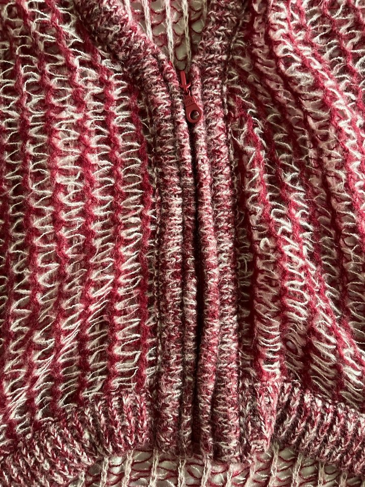 Bordo Örgü ceket - Görsel 5