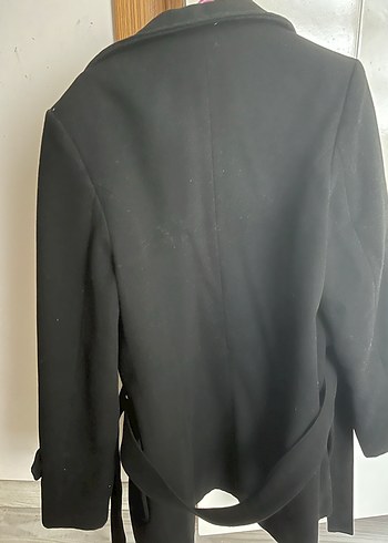 Siyah Çift Düğmeli Kaban - Görsel 3