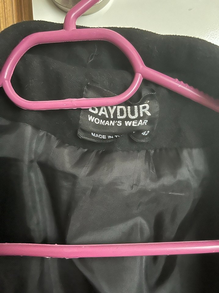 Siyah Çift Düğmeli Kaban - Görsel 5