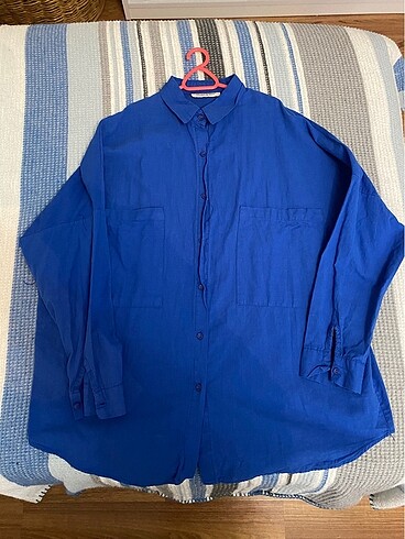 Diğer Lacivert standart beden oversize gömlek