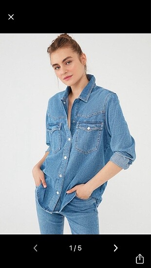 Mavi jeans kadın gömlek