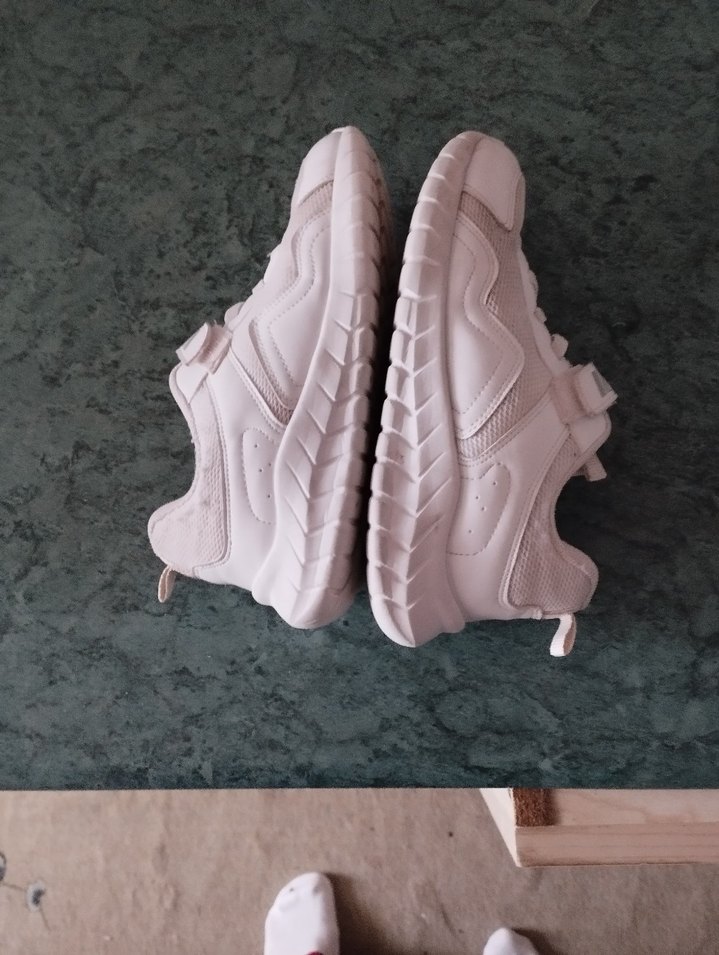 Kız Çocuk Beyaz Spor Ayakkabı Velcro - Görsel 4