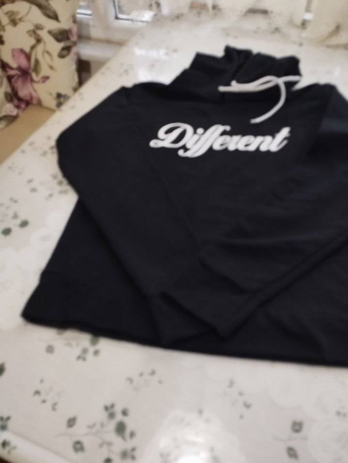 Siyah Kapüşonlu Baskılı Kadın Sweatshirt - Görsel 4