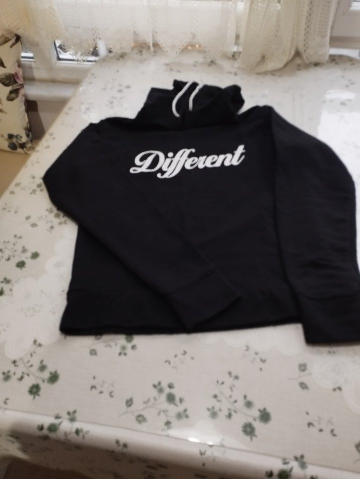 Siyah Kapüşonlu Baskılı Kadın Sweatshirt - Görsel 5