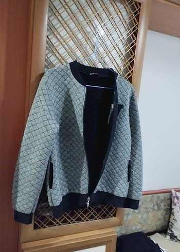 Gri Uzun Kollu Kadın Yün Ceket - Görsel 4