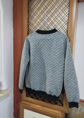 Gri Uzun Kollu Kadın Yün Ceket - Görsel 7