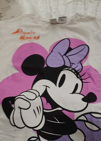 Kız  Minnie Mouse Baskılı tişört - Görsel 2