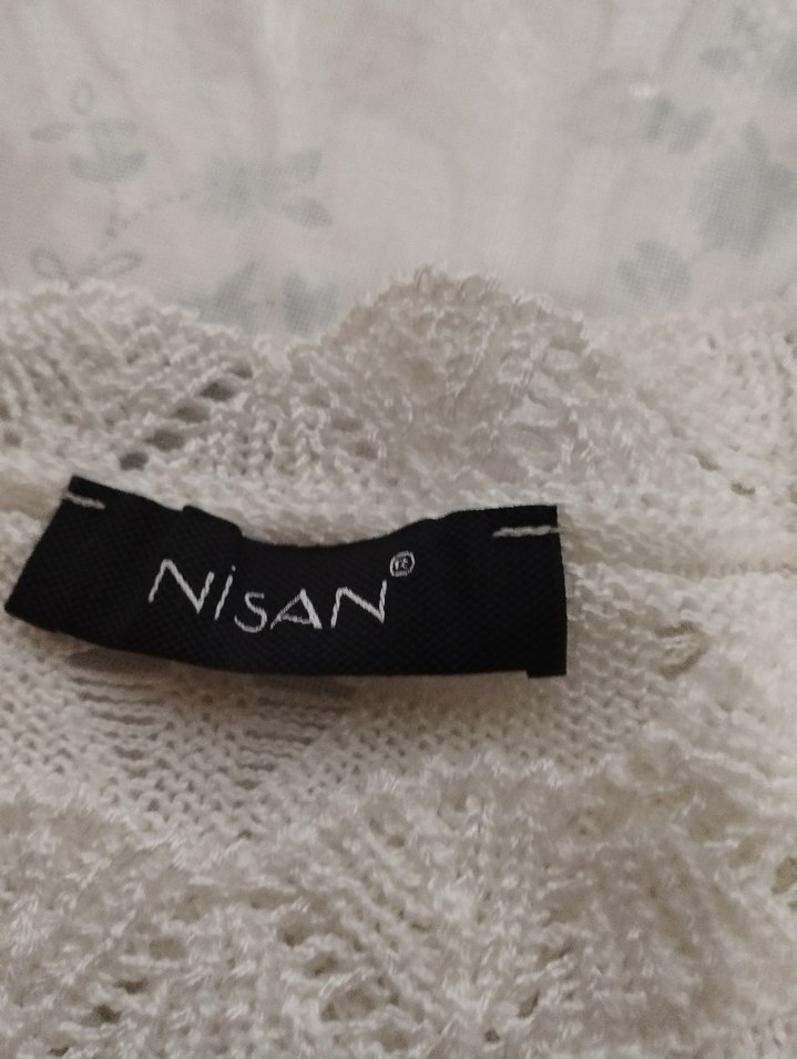 Beyaz Nakışlı Bohem Kısa Örgü Kazak - Görsel 4