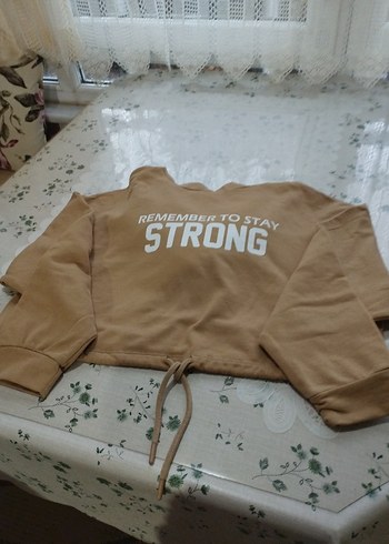 Kapüşonlu, crops Kadın Sweatshirt - Görsel 2