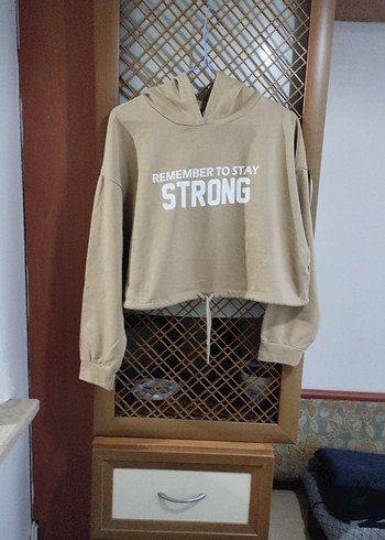 Kapüşonlu, crops Kadın Sweatshirt - Görsel 6