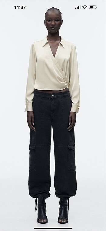Zara saten kruvaze bluz