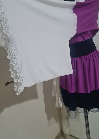 Mor Uzun Kollu Salaş Kimono - Görsel 4