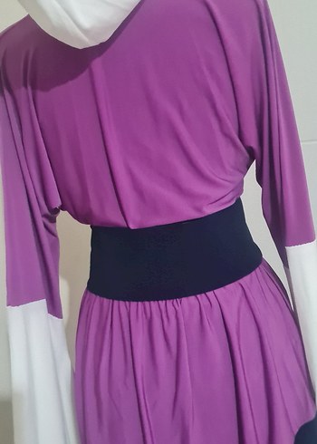 Mor Uzun Kollu Salaş Kimono - Görsel 9