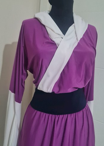 Mor Uzun Kollu Salaş Kimono - Görsel 7