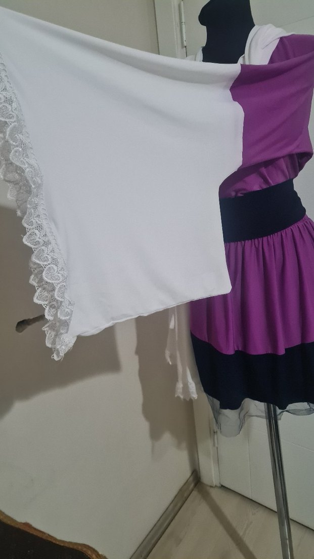 Mor Uzun Kollu Salaş Kimono - Görsel 4